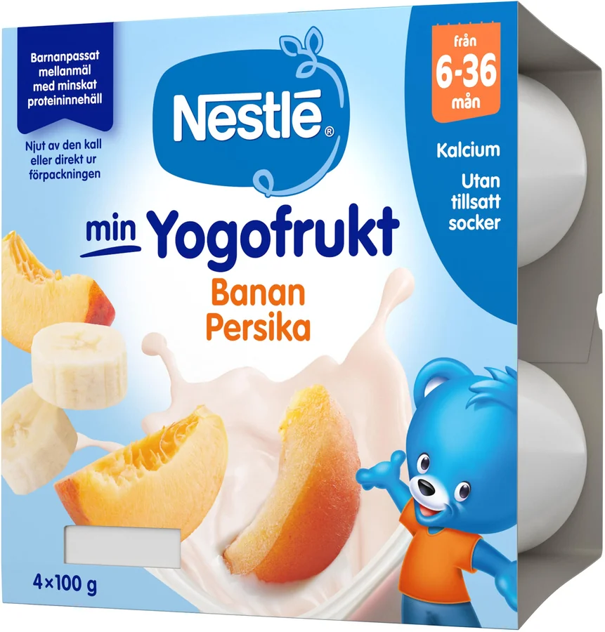 YogoFrukt Persika & banan 6 Mån 4-pack