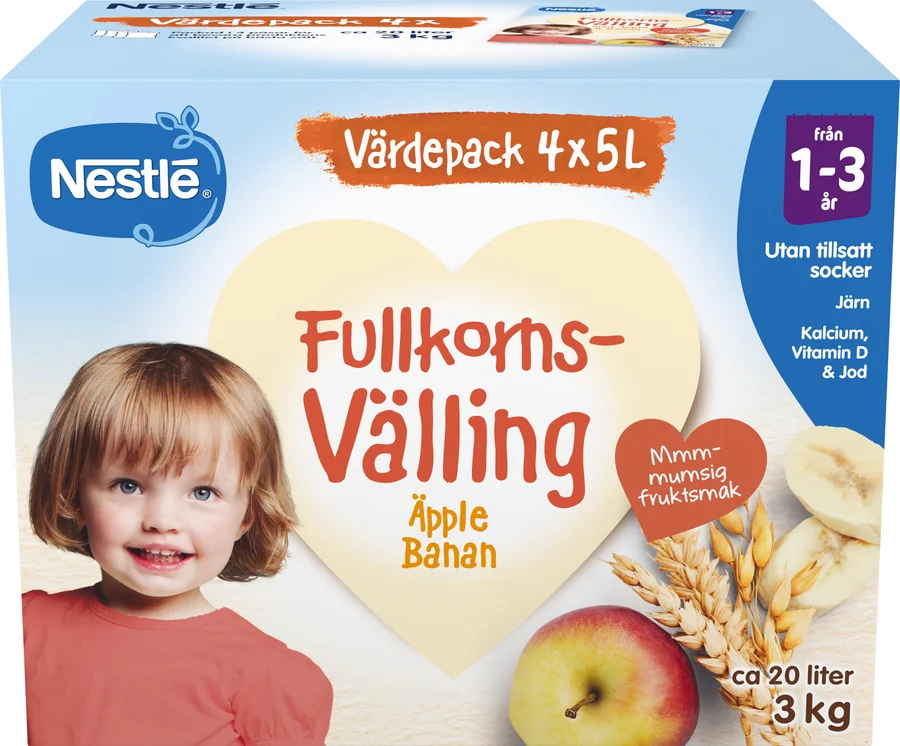 Fullkornsvälling Äpple & banan 1-3 År