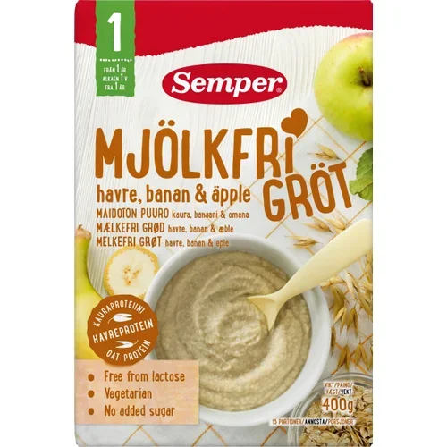 Gröt Havre banan & äpple Mjölkfri Från 1 år