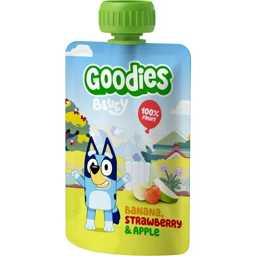 Barnsnacks Bluey banana, strawberry & apple 3år
