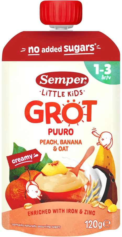Grötklämmis Persika, banan & havre 1-3 År