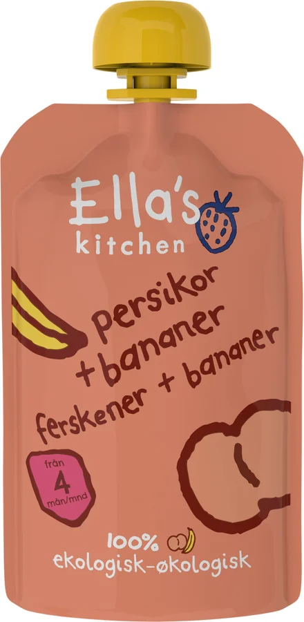 Puré Persika & banan 4 Mån Eko