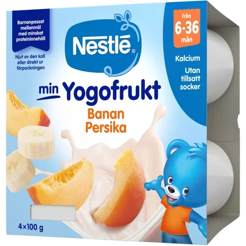 Min Yogofrukt Persika & Banan Från 6m 4-p