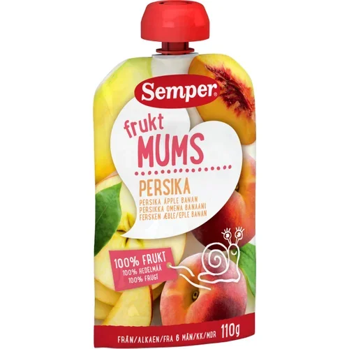 Fruktmums Persika, äpple & banan 6m