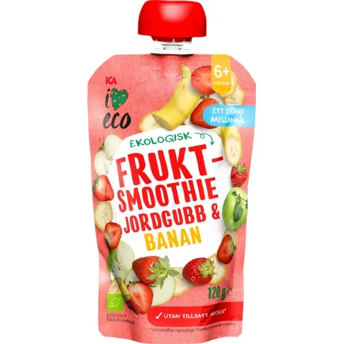 Fruktsmoothie jordgubb & banan 6m