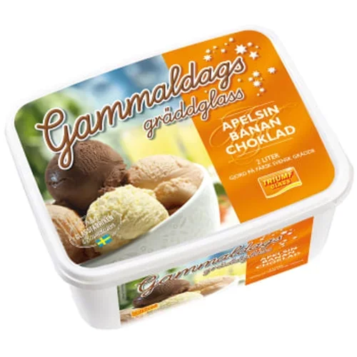 Gammaldags gräddglass Apelsin banan choklad