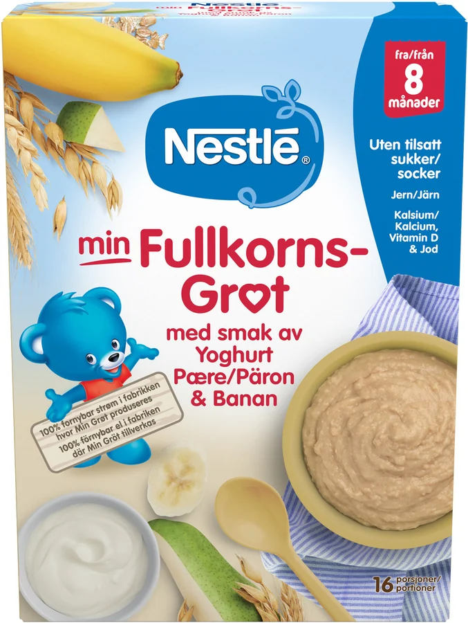 Min Fullkornsgröt Yoghurt, päron & banan 8 Mån