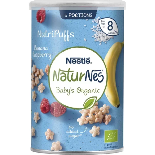 Nutripuffs Banan Hallon Från 8 mån Ekologisk 5-p