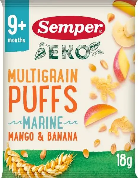 Multigrain Puffs Mango/Banana 9 Mån EKO