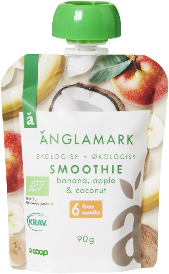 Smoothie Banan, äpple & kokos 6 Mån Eko