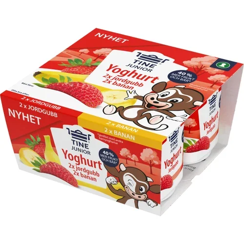 Yoghurt Junior Jordgubb Banan 4-p