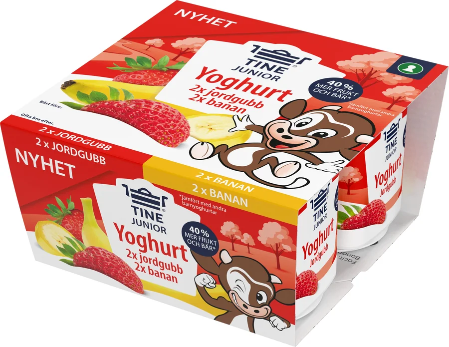 Yoghurt Junior Jorgubb & banan 4-pack