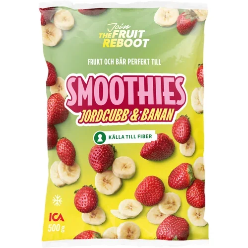 Frukt till smoothies Jordgubb & banan Fryst