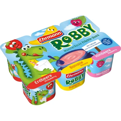 Fruktkvarg Jordgubb Banan Hallon 6-p