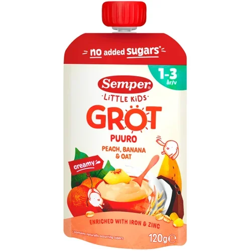 Barnmat Grötklämmis persika, banan & havre 1år