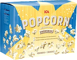 Popcorn Mikropopcorn Smörsmak 10-p 900g ICA