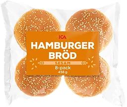 Hamburgerbröd Sesam 8-p 456g ICA