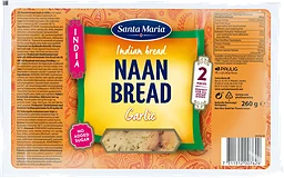 Naan Bread Garlic 260g Santa Maria