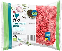 Nötfärs Färsk 15% 500g KRAV  ICA I love eco
