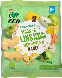Barnsnacks Majs & linssköldpaddor Ekologiskt 8m 20g ICA I love eco