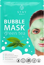Ansiktsmask Bubble Mask Green Tea 1-p Stay Well