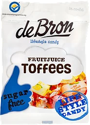 Fruitjuice Toffees Sockerfri 90g De Bron