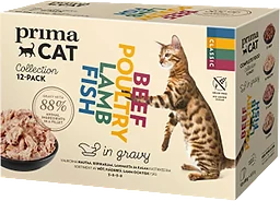 Kattmat Beef Poultry Lamb Fish 12-p 85g PrimaCat