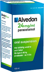 Smärtstillande Flytande Barn 5-40kg 24mg/ml 100ml Alvedon