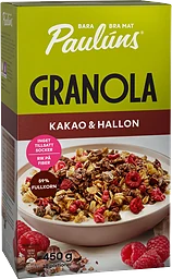 Granola Kakao & hallon 450g Pauluns