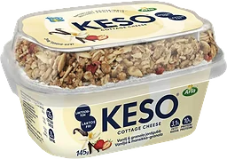 Cottage Cheese Vanilj Granola Jordgubb Laktosfri 145g KESO®
