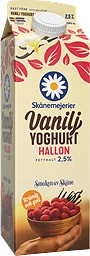 Vaniljyoghurt Hallon 2,5% 1000g Skånemejerier