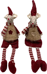 Mus med dinglande ben 21cm 1-p (2 olika) Festive
