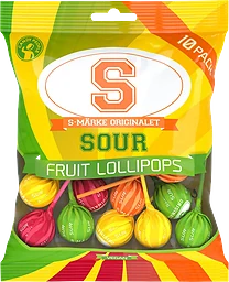 Sour Fruit Lollipops 130g S-Märke