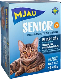 Bitar i Sås För Senior 7+ Kattmat Sås 12-pack
