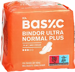Binda Ultra Normal Plus med vingar 14-p ICA Basic
