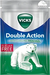 Halstablett Double Action Eucalyptus sockerfri 72g Vicks