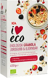 Granola Jordgubb Björnbär 450g ICA I love eco