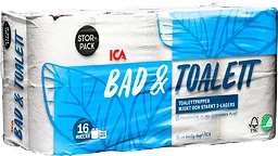 Bad & Toalettpapper 16-p Miljömärkt ICA