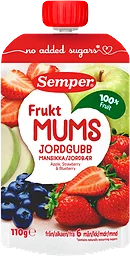 Fruktmums äpple, jordgubb & blåbär 6m 110g Semper