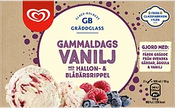 Glass Vanilj Hallon Blåbär 500ml GB Gräddglass