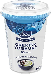 Grekisk Yoghurt Laktosfri 6% 400g Valio