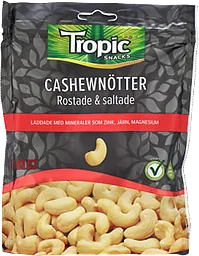 Cashewnötter Rostade och Saltade 170g Tropic Snacks