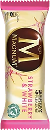 Glasspinne Strawberry & white 110ml Magnum