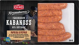Färskkorv Kabanoss 95% Kötthalt 300g Korvmakarna Scan