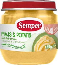 Majs & Potatis Puré Från 4 Månader