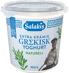 Grekisk Yoghurt Naturell Extra krämig 0% 900g Salakis