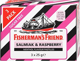 Salmiak& Raspberry Halstablett 3-pack
