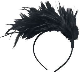 Diadem m fjädrar svart Festive
