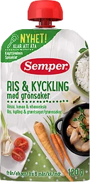 Ris & Kyckling med Grönsaker Från 6 Månader