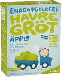 Äppelgröt Mjölkfri 6m 16-p 460g EnaGo